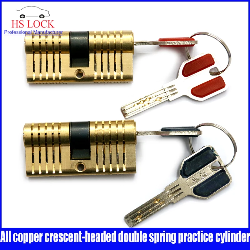 

Locksmith Tools Full Copper Double Side Double Row Crescent Lock Set with 4 Keys For Profession Locksmith Practice Tools