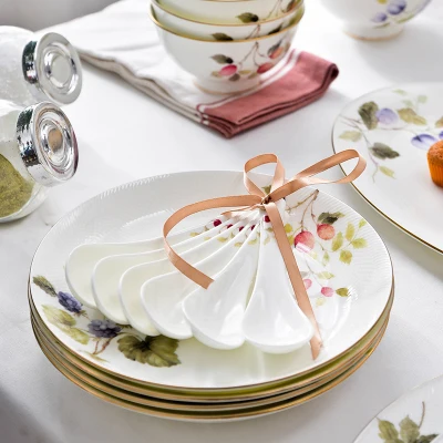 

Tableware Household Steak Dish Dessert Plates Porcelain Ceramic Set Bone China Western Plate European And American Style