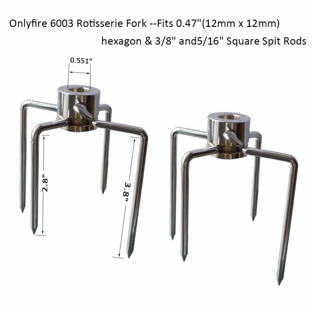 2 Pz/set BARBECUE In Acciaio Inox Forchette Carbone Chicken Grill Girarrosto Barbecue Campeggio Esterno di Picnic Strumenti di Cottura Gadget