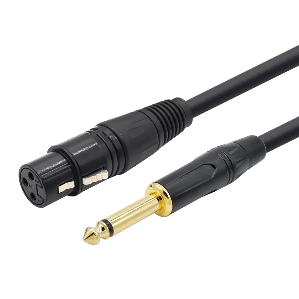 

Instrument Guitar Cable XLR 3 Pin Female to TRS 6.35mm (1/4") Male Mono Jack Plug Cable for Microphone, Amplifier, AMP, Stage...