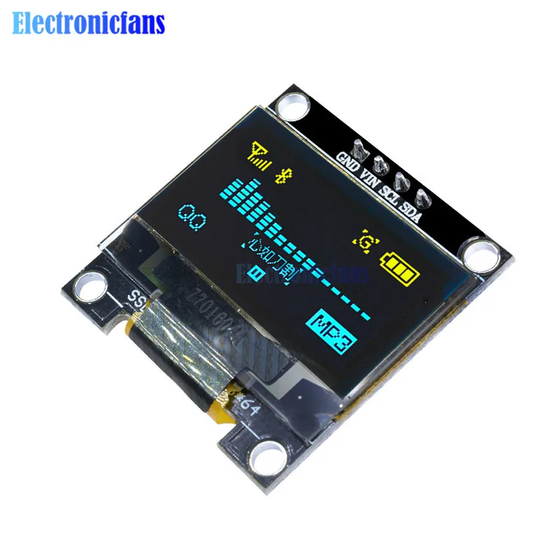Желтый синий модуль OLED дисплея 0 96 дюйма серийный IIC 128X64 I2C SSD1306 12864 плата с ЖК
