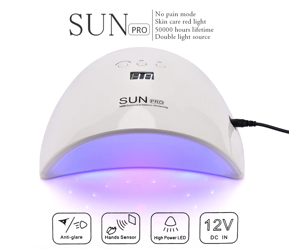 UV Nail Lamp Led Nail Dryer for Gels Nail Polish Curing Lamps with Sensor Low Heat Mode Nail Dryer Manicure Tools Nail Art Light (1)
