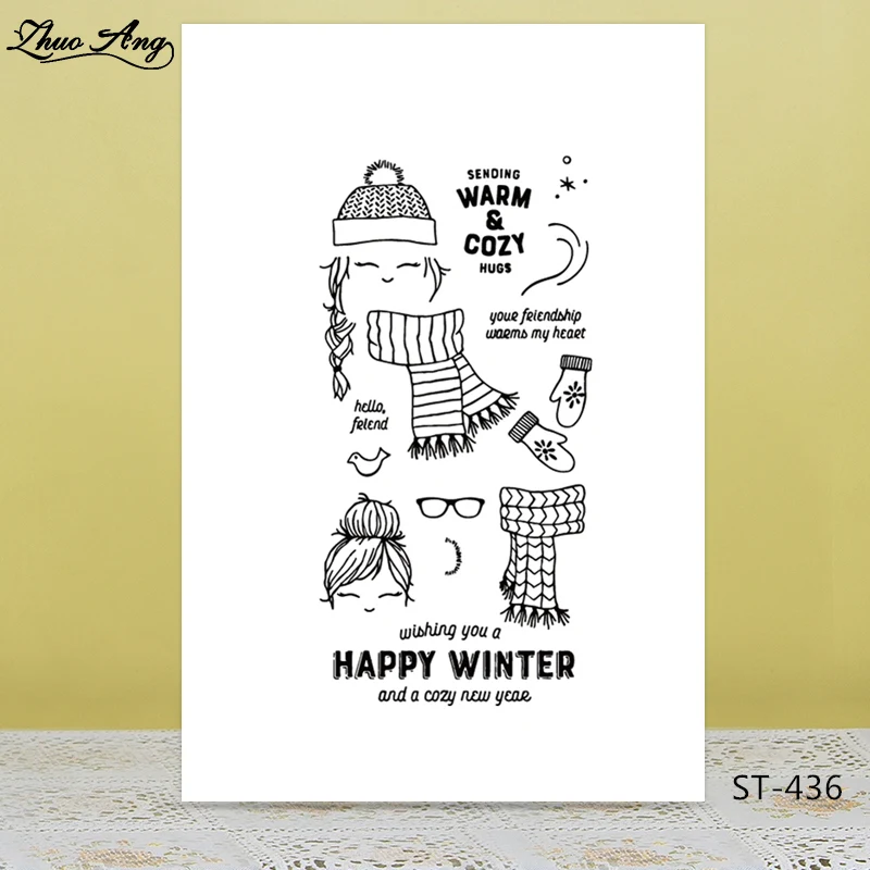 

ZhuoAng Scarf design Clear Stamp/Seal for DIY Scrapbooking/Photo Album Decorative Card Making Clear Stamps