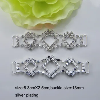 

(J0626) 83mmx25mm crystal chain for napkin use,sever color for choose,silver plating