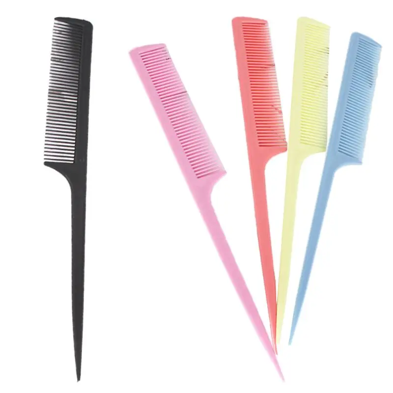 

20.5cm Women Portable Plastic Rat Tail Hair Comb Fine-Tooth Long Handle Brush Cosmetic Hairdresser Makeup Styling Beauty Tool