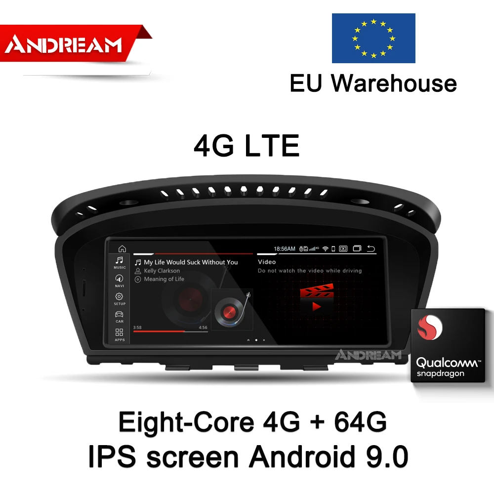 

8.8"Android 9.0 Qualcomm 4G+64G 4G LTE Car Multimedia IPS for BMW Series5 3 E90 E91 E92 E60 E61 E62 gps navigation Head unit