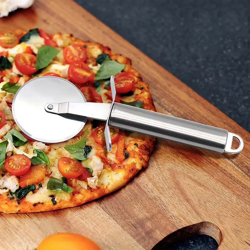 Practical Stainless Steel Pizza Wheels Cutter Multifunctional Cake