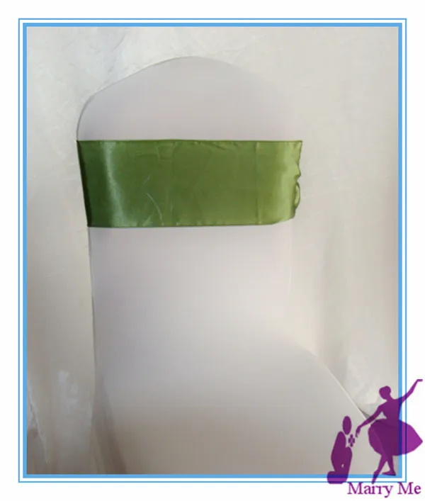 Wedding Satin Chair Sash Dark Green Chair Cover Sashes for Wedding