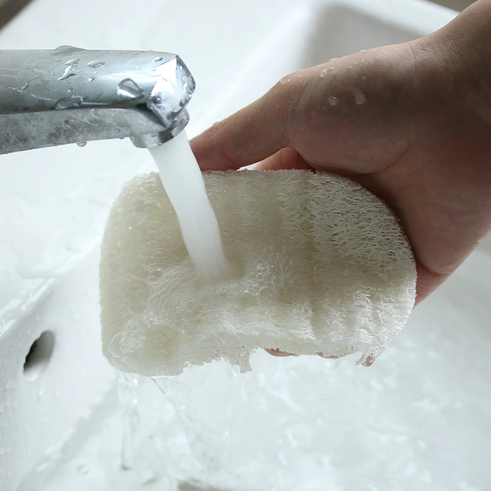 

1 Pcs Organic Anti-oil Kitchen Scrubber Natural Loofah Bath Shower Spa Sponge Cleanning Brush