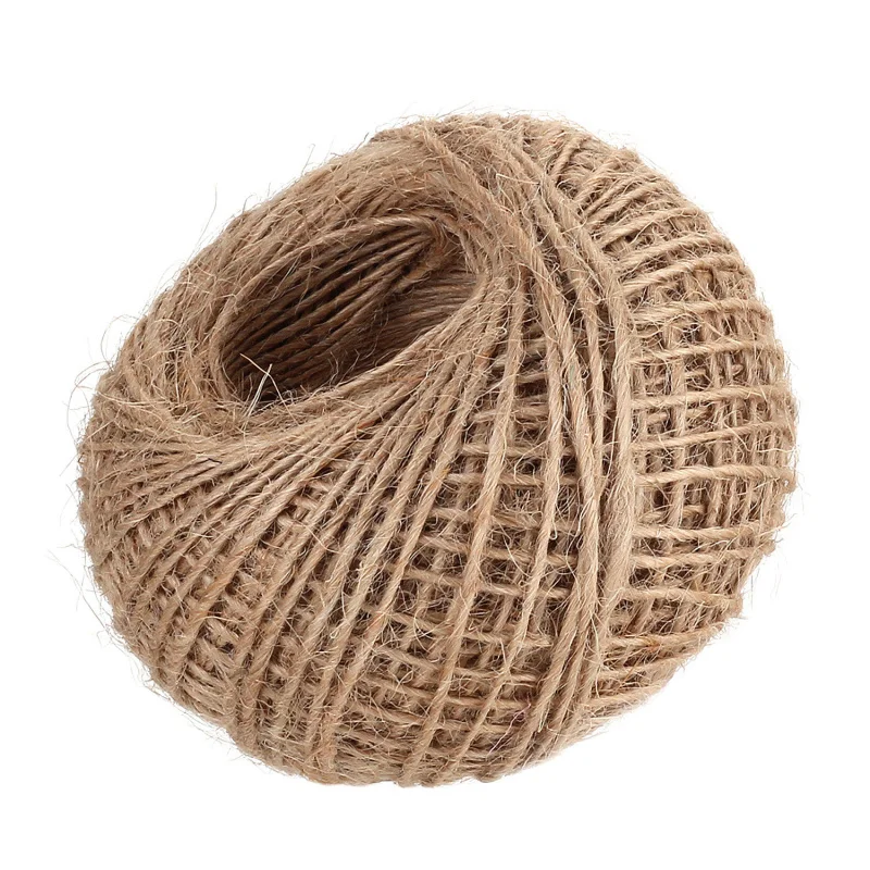 New 100m Natural Burlap Hessian Jute Twine Cord Hemp Rope String 1mm