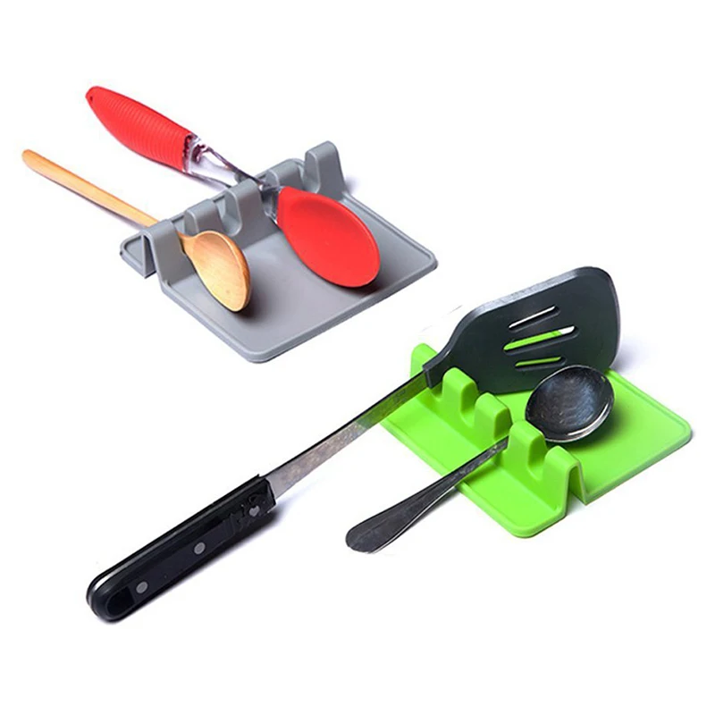 TUUTH Kitchen Cooking Tools Kitchen Silicone Spoon Rest Utensil Spatula Holder Heat ResistantB6