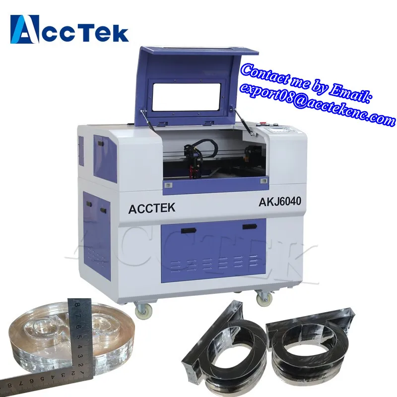Water Cooling New Model Mini Type CNC Laser Engraving Cutting Machine AKJ6040 co2 laser cutting ...