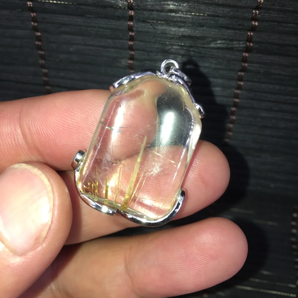 

Natural titanium crystal Women or Man Necklace Pendant Super energy Healing Crystal T1298