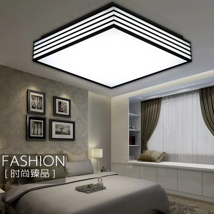 Black and white modern bedroom ceiling lights living room rectangular LED lamp lighting the corridor minimalist | Лампы и освещение