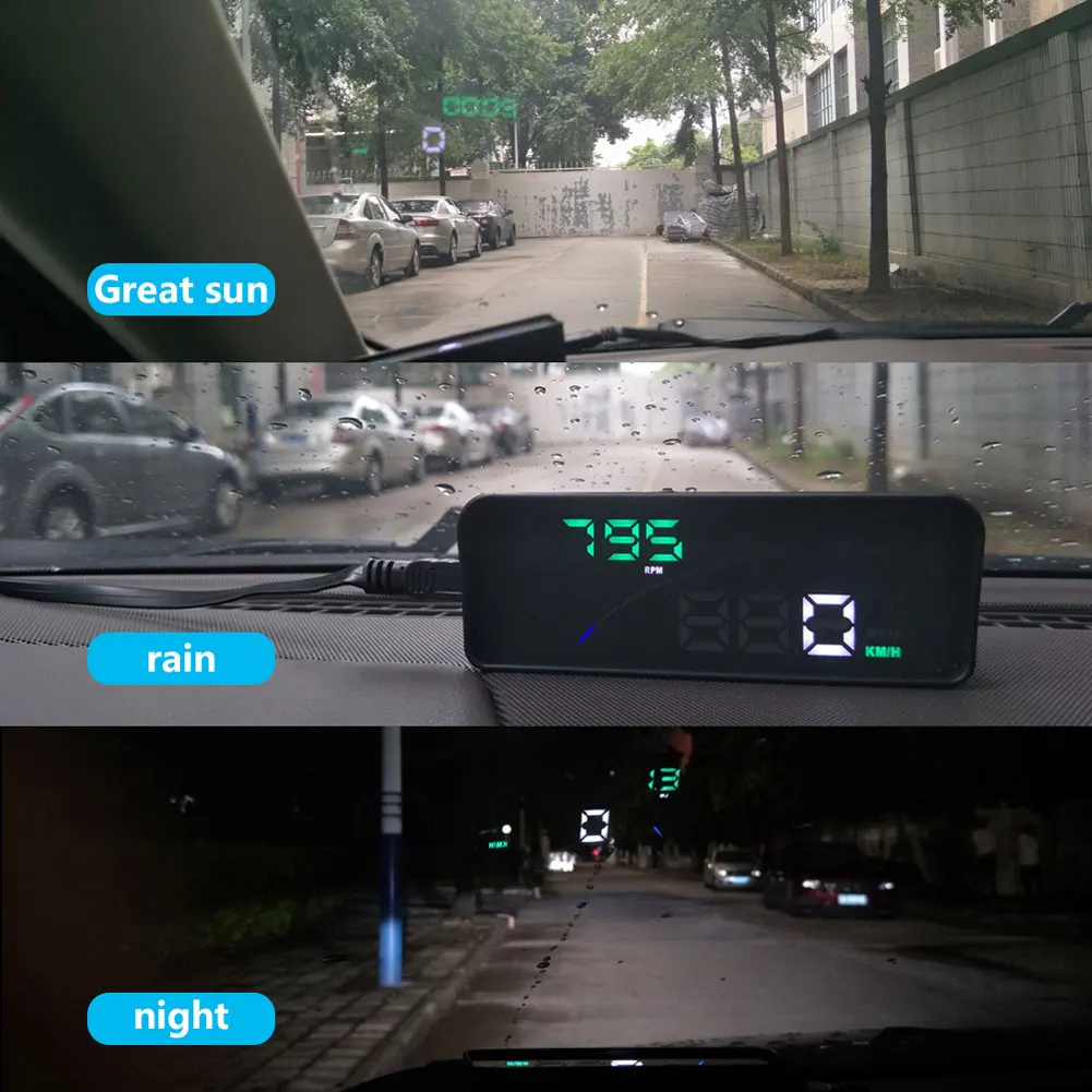 

P9 HUD Car Head Up Display OBD2 Universal HUD with 2 Display Way Voltage Speed Warning Alarm XR657