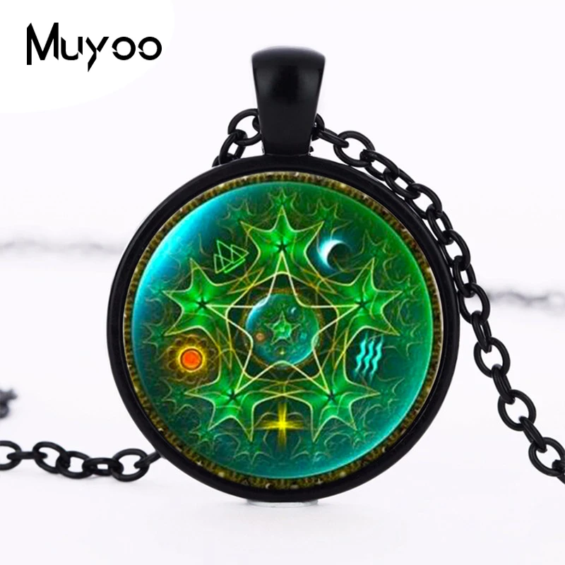 

Personality Glass Cabochon Pendant Necklace necklaces witchcraft Occult Charms Jewelry Vintage silver necklaces and pendant