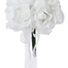 12 фиолетовых роз-Шелковый цветок Свадебный букет невесты букет свадебный цветок De Mariage Роза