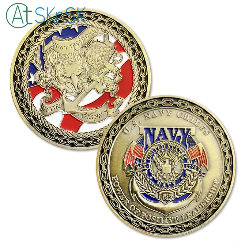 New Coins US Navy Chiefs Power of Positive Leadership American Eagle