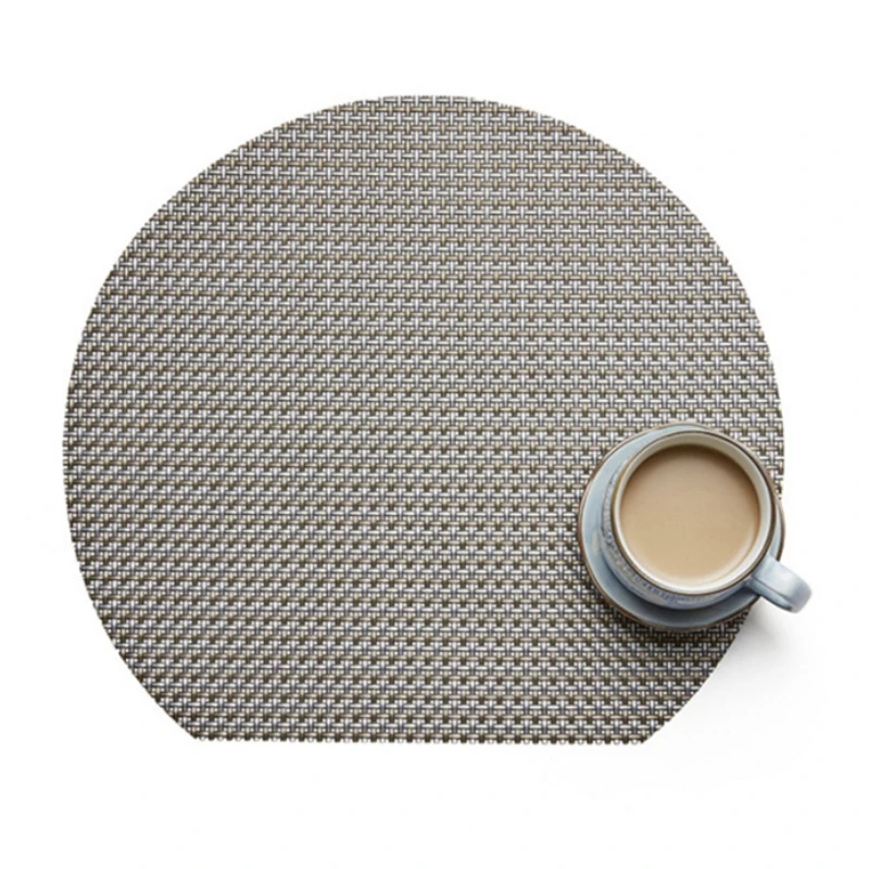 Semicircle PVC Tablecloth Environmentally Friendly Placemat for Dining Table Pad for Western Food Steak Plate Mat Home Coaster