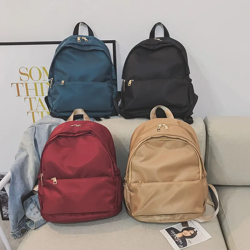 

Hot Sale Japan Style Minimalism Backpack For Adolescent Girl Female New Travel Leisure Women Backpack Solid Color Women's Bag