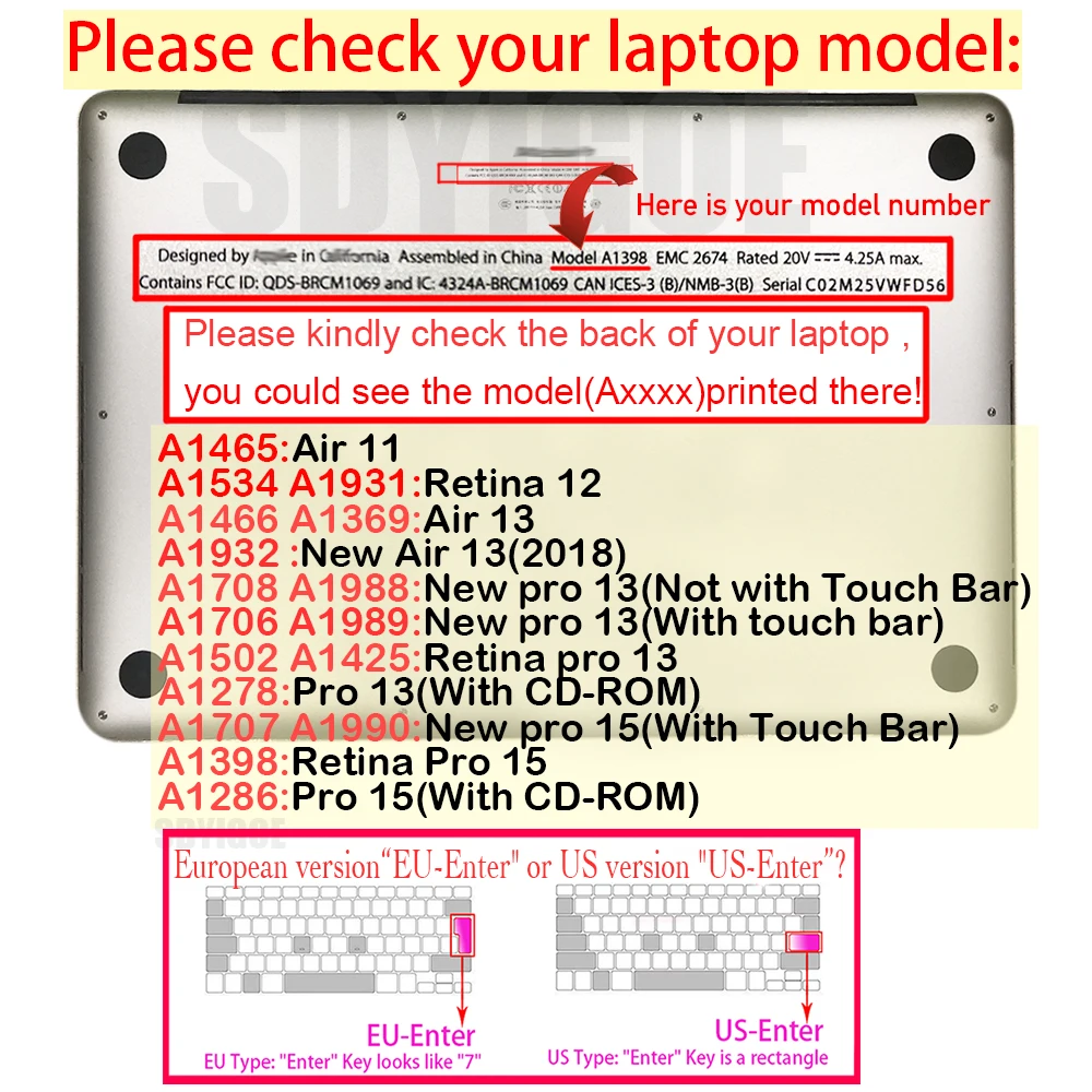 Клавиатура кожного покрова Европейская версия для Macbook 1" A1534 retina Pro 13" не с сенсорной панелью A1708 Версия ЕС пылеотталкивающая пленка