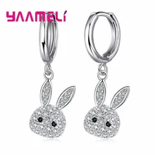 Горячая Распродажа, милые ювелирные изделия в форме кролика для женщин, девушек, 925 пробы, серебряные серьги-гвоздики, горячая Распродажа, аксессуары для ушей