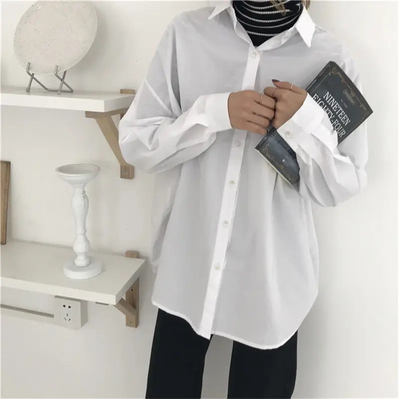  HziriP Women Blouses 2019 Spring Solid Blouse Loose Casual Vacation All-Match Women Tops Shirts Blu