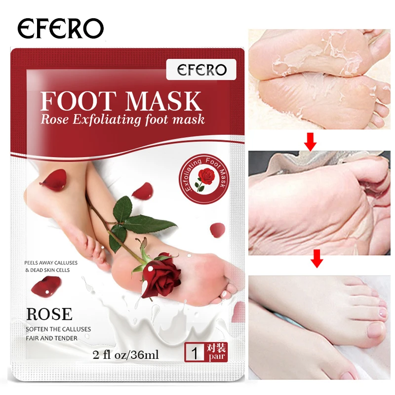 

EFERO Rose Baby Feet Exfoliating Foot Mask for Legs Cream for Heels Remove Dead Skin Health Detoxing Feet Mask TSLM2