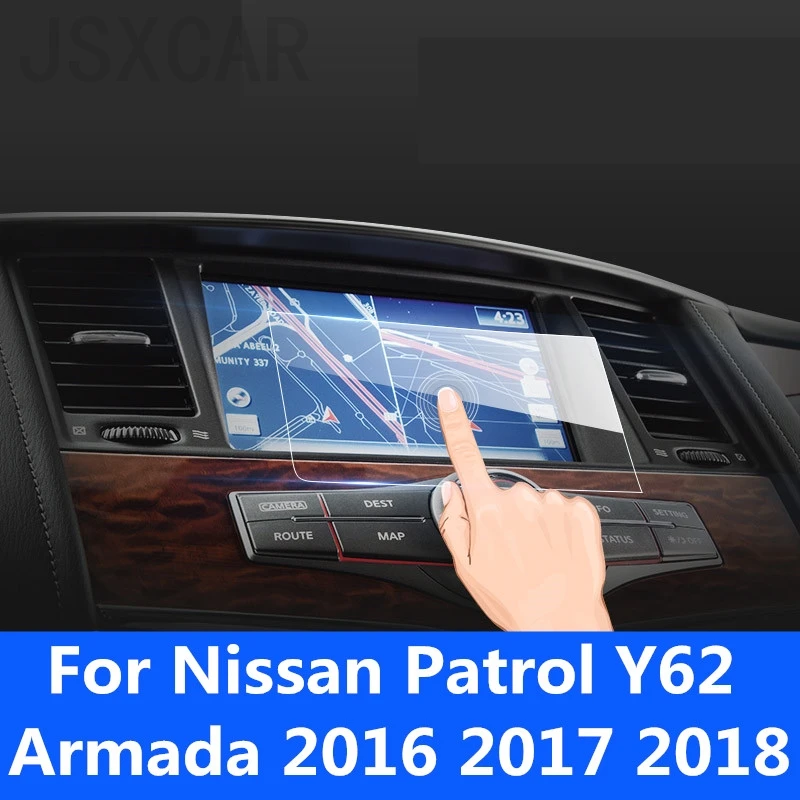 

Car styling Navigation Tempered Glass Screen Protector Steel Portective For Nissan Patrol Y62 Armada 2016 2017 2018
