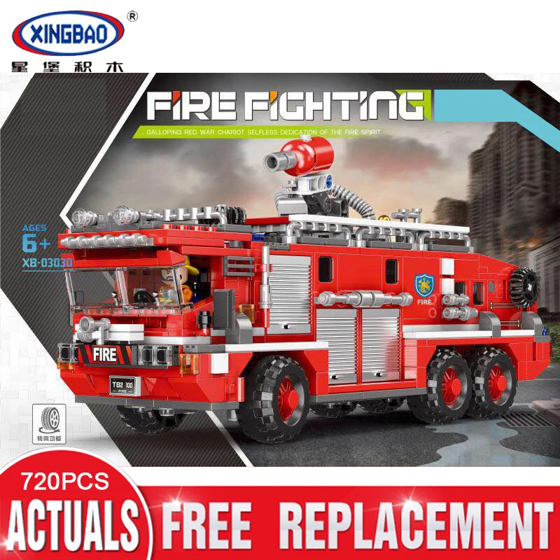 

New XINGBAO 03030 City Toys Series The Water Tank Fire Truck Set Blocks Bricks Building Educational Toys Model Gifts Funny DIY