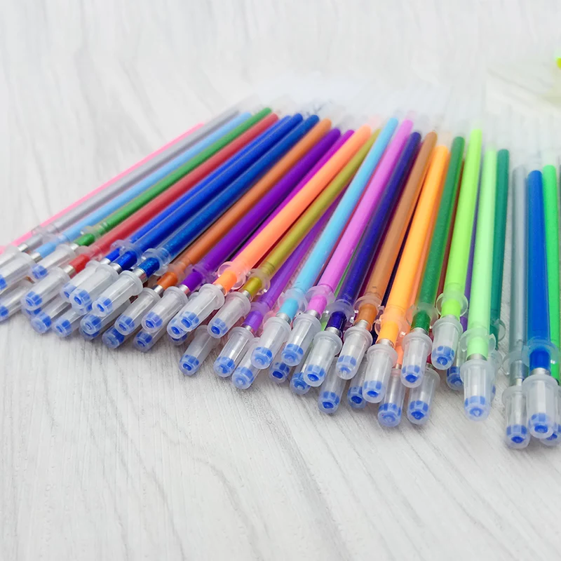 12,24, 36,48 цветов/набор флэш шариковая гелевая ручка текстовыделители заправка цвет для детского рисования канцелярские принадлежности