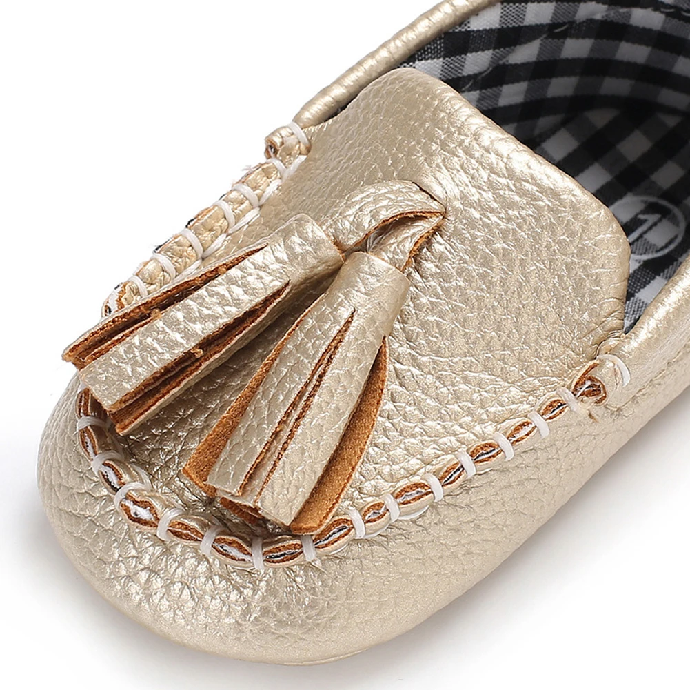 Brand Newborn Baby Soft Sole Crib Shoes Infant Girl Toddler Solid Fringe Sneaker Anti-Slip Baby Shoes 0-18
