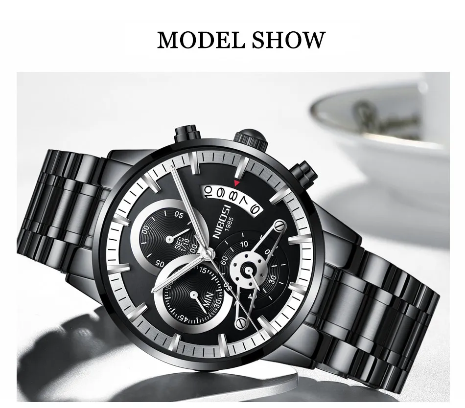 NIBOSI 2018 Горячие Для мужчин s часы лучший бренд роскошных часов Для мужчин Водонепроницаемый Для мужчин Спорт военные наручные часы Полный