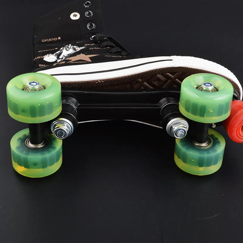 المهنية الكبار صف مزدوج قماش الشكل الرول الزلاجات أحذية لعشاق اثنين خط وامض عجلات Patines للجنسين Adulto IB18