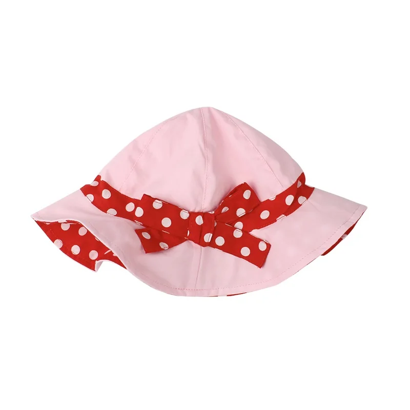 Bow Dots Girls Hat Wide Brim Kids Panama Summer Sun Cap For Girls Beach Hat Pink White Beautiful Kids Hat Baby Girls Clothing (8)