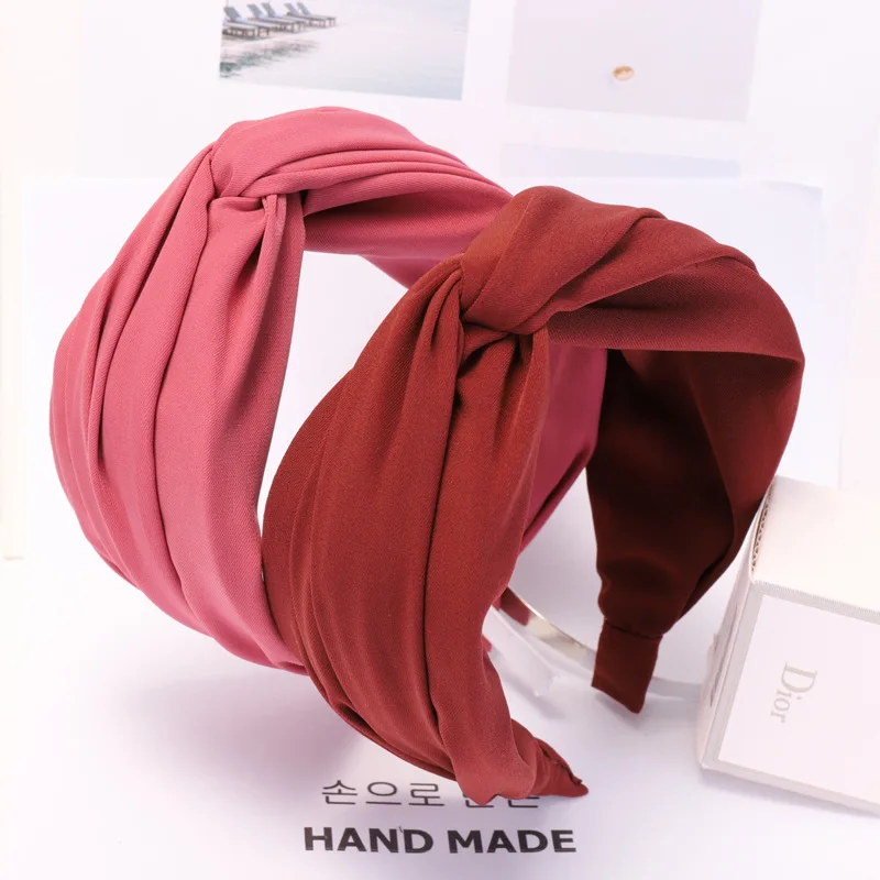 

2019 Vintage Cloth Solid Cross Hair bands For Women Headband Hairband Hair Accessories Haar diademas para el pelo mujer