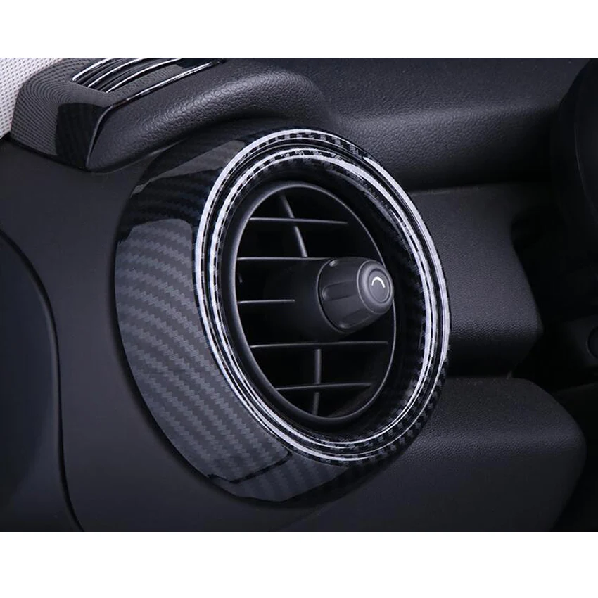 Для Mini Cooper F55 F56 F57 Приборная панель автомобиля боковое вентиляционное отверстие декоративное кольцо Крышка отделка автомобиля Наклейка Стиль из углеродного волокна 2X