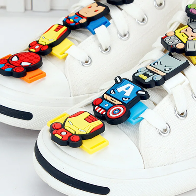 1 Pcs High Quality PVC Cute Cartoon Star Wars Avengers Shoe Charm Decoration Buckle clips tenis