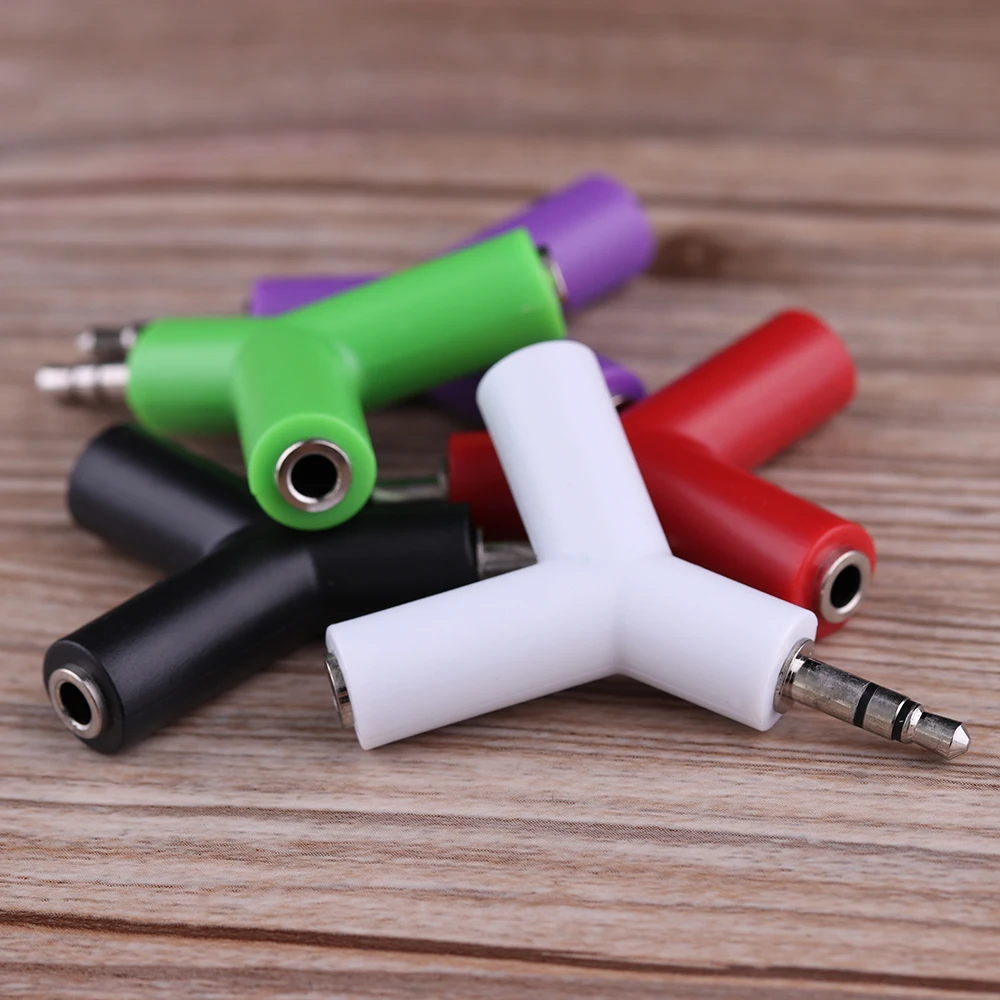 

1pc 3.5mm Y-Splitter Converter Double Jack Adapter to Headphone for Samsumg for iPhone MP3 Player Earphone Splitter Adapter