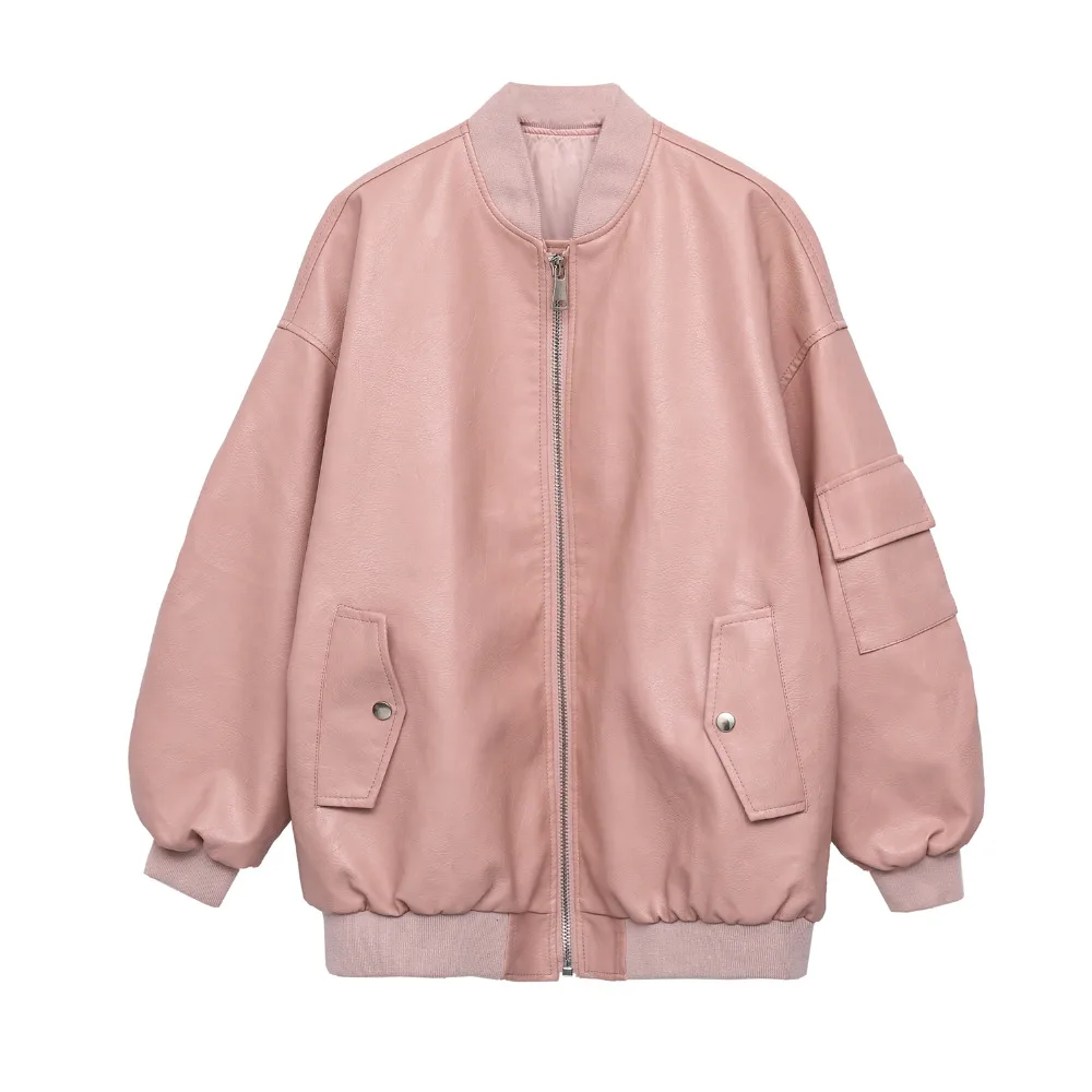 

Fashion and casual PU jacket leather clothing autumn xxl-4xl plus size women