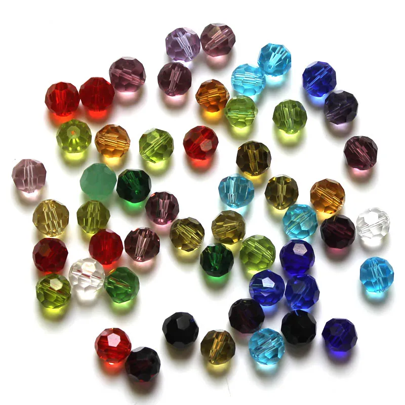 Faceted Austrian crystal Ball beads 8mm 100pcs Round sphere shape crystal Loose bead for jewelry