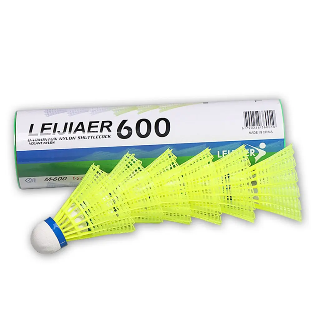 

600 Competition Nylon Ball Barreled Multilateral Yellow Nylon Ball Indoor And Outdoor Resistant Nylon Badminton 6Pcs