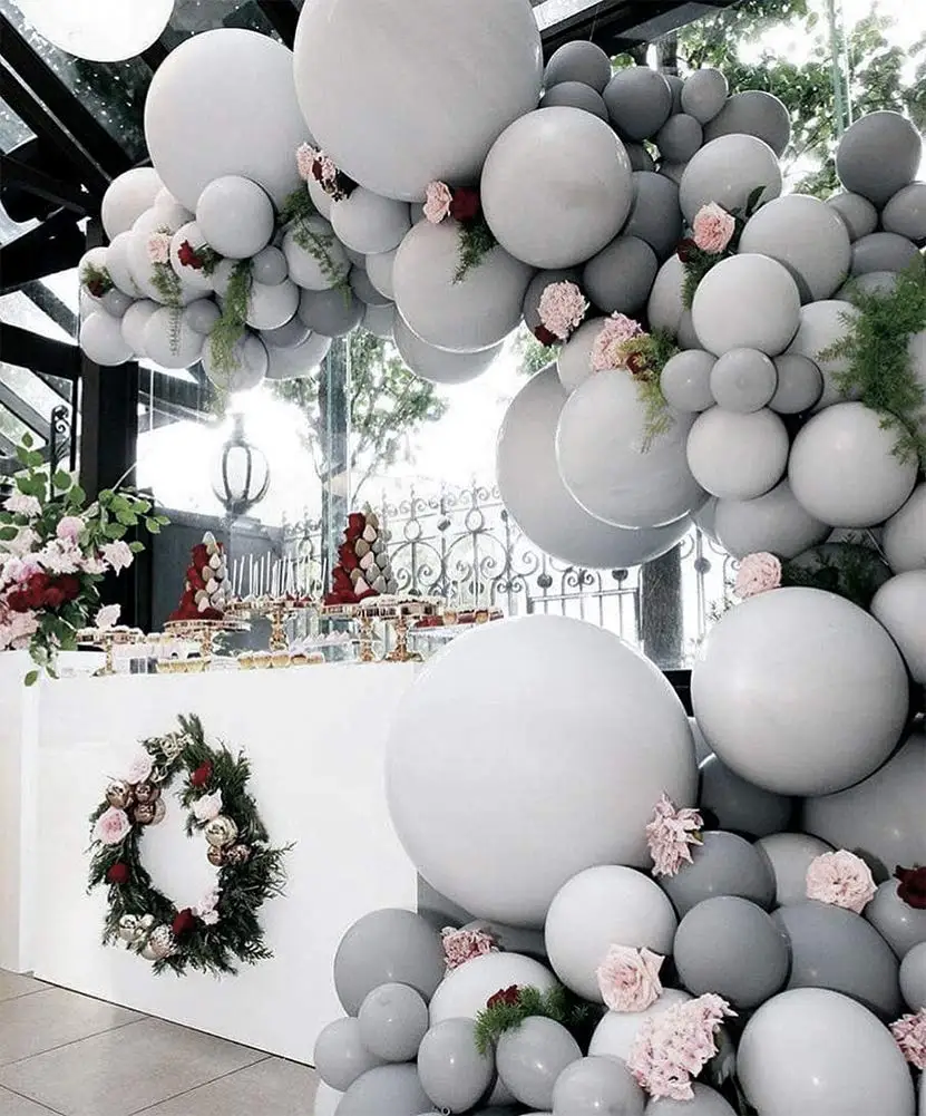 Матовые шары METABLE, 100 шт, упаковка темно-серых и серых воздушных шаров, вечерние шары серого цвета, вечерние шары серого цвета на свадьбу - Цвет: gray