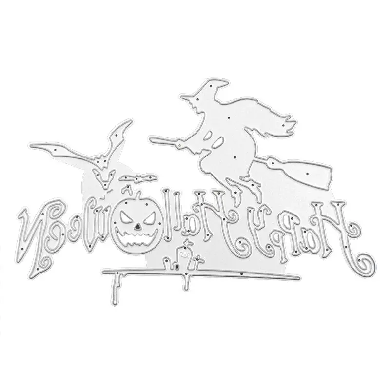 

Happy Halloween Metal Cutting Dies Stencil DIY Scrapbooking Album Stamp Paper Card Embossing Crafts Decor