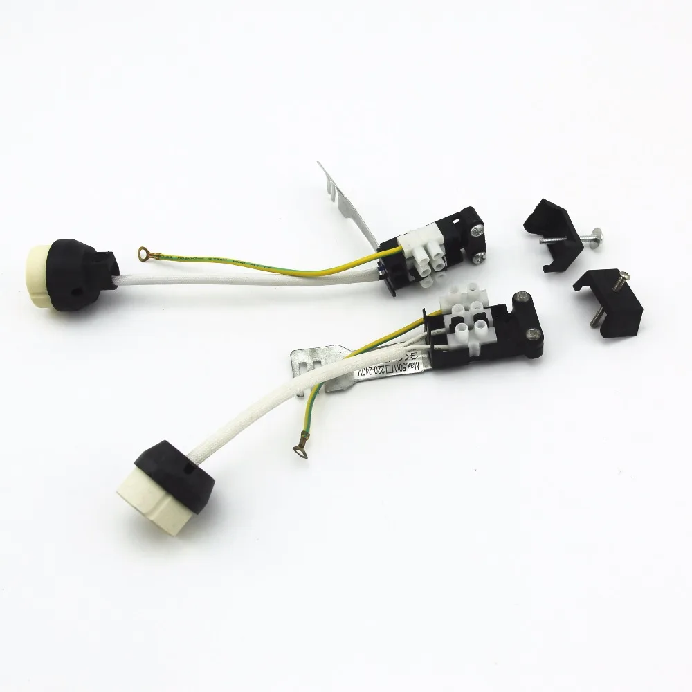 4 шт./лот цоколь лампы GU10/MR16 G4 GU5.3 керамический разъем с кабелями провод держатель лампы
