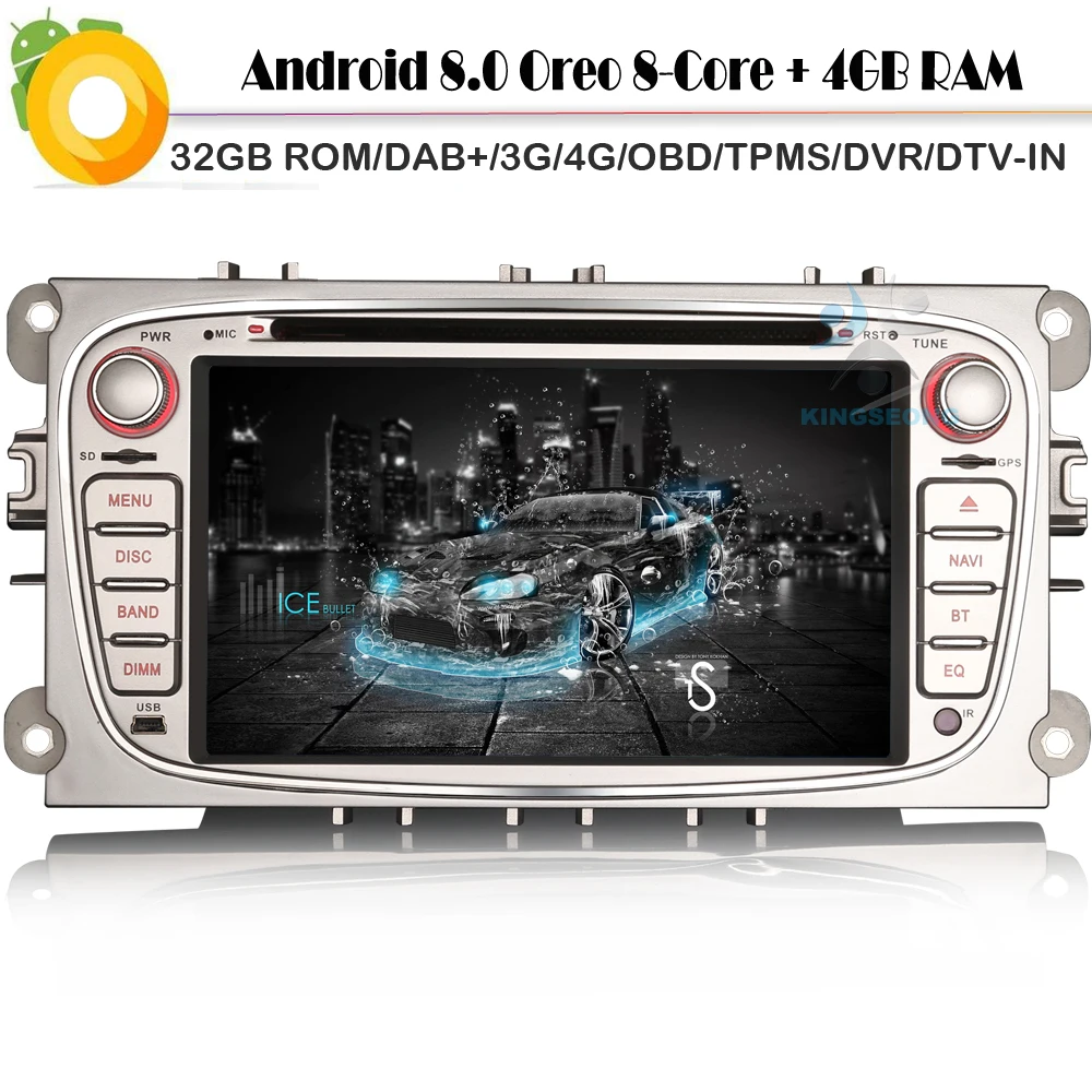 DAB + автомобильный стерео мультимедийный плеер для Ford Focus Mondeo Android 8 0 WiFi 4G CD GPS Радио