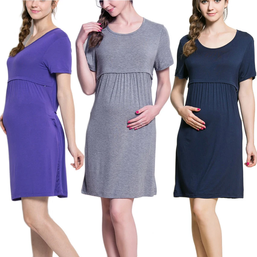 Brief Pregnant Women Breastfeeding Dresses Women Feeding Dresses