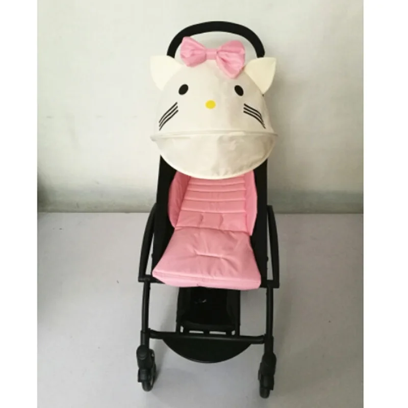 175 градусов коврик для детской коляски+ солнцезащитный чехол для Babyzen yoyo Yoya коляска для новорожденного аксессуары солнцезащитный Навес Подушка подкладка сиденья - Цвет: kitty cat