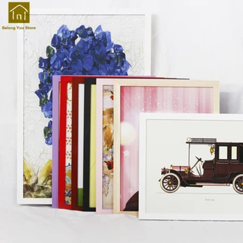 

Solid Wood Frame Wall Simple Poster Box Sketch Paintings Canvas Square Photos Frame Quadros De Parede Photo Frames Set WKM008