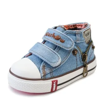 

Hot New Children Canvas Shoes Boys Sneakers Kids Casual Zipper Shoes Girls Jeans Denim Flat Boots Baby Toddler Shoes